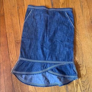 Marc Jacobs Blue w/ White Piping Denim Skirt Sz 6